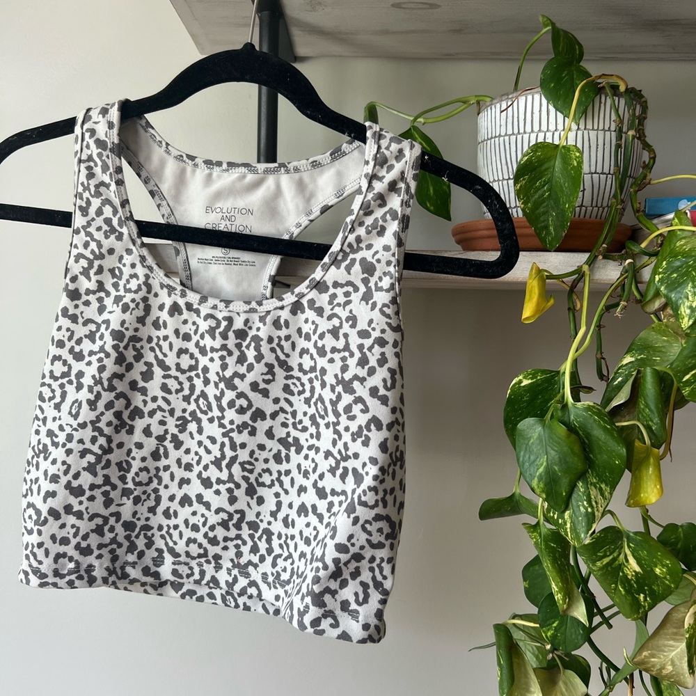 leopard print workout top
